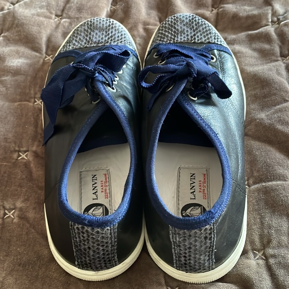 Lanvin Python Snakeskin Leather Tennis Shoes - image 4